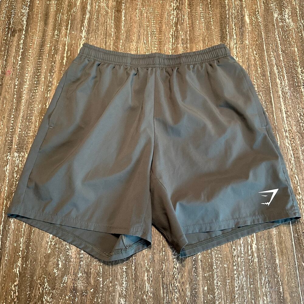 Gymshark Performance Workout Gym Shorts 7” Olive Green Men’s Size M